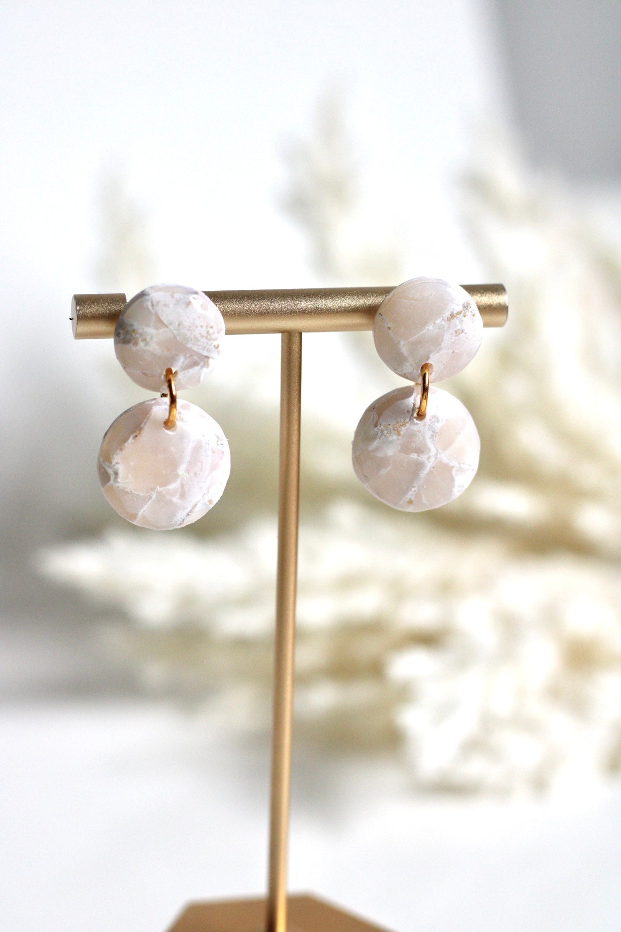 Sophia, Handmade lightweight clay earrings and sensitive skin friendly jewelry