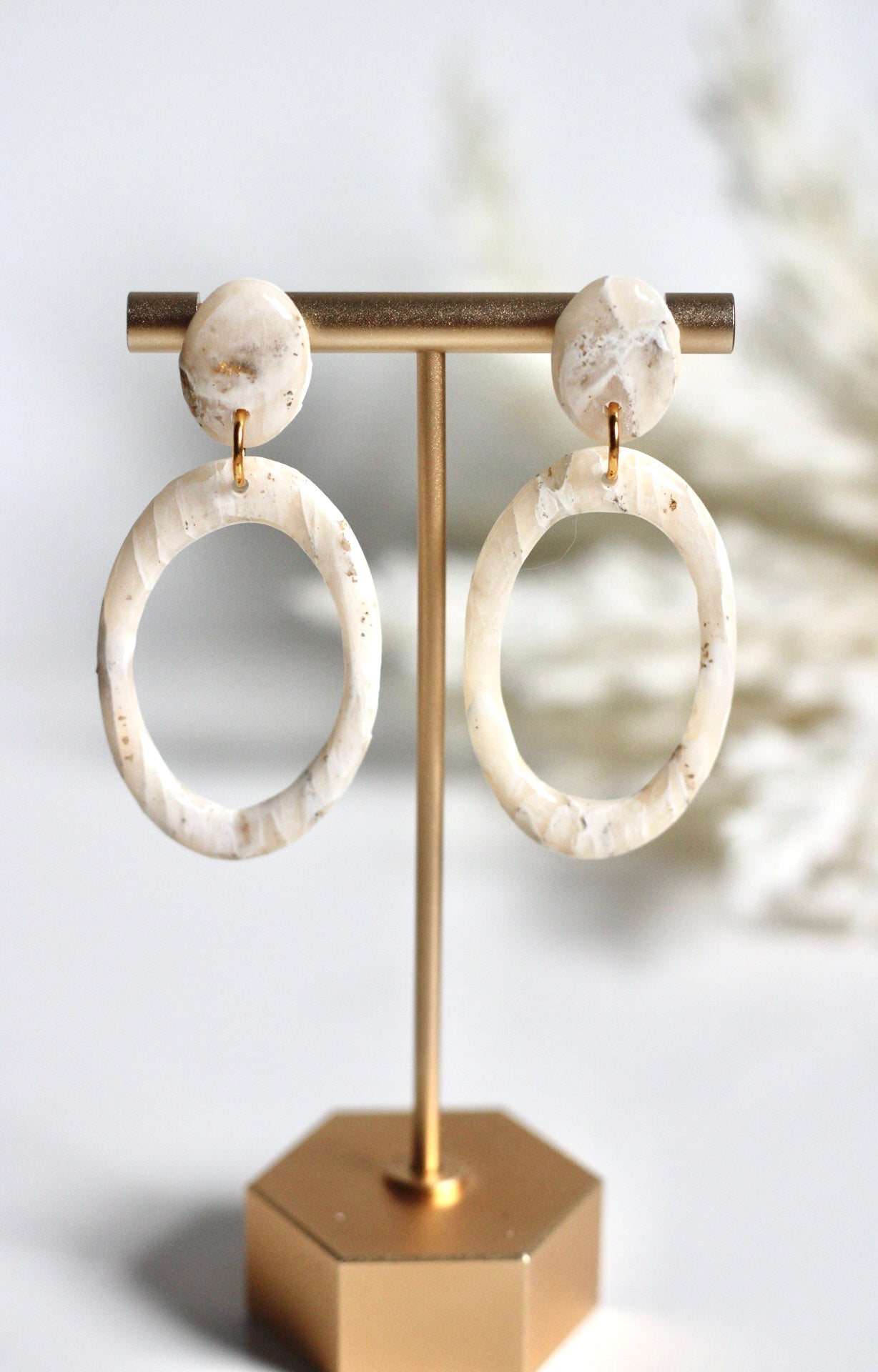 Isabella, Handmade lightweight clay earrings and sensitive skin friendly jewelry