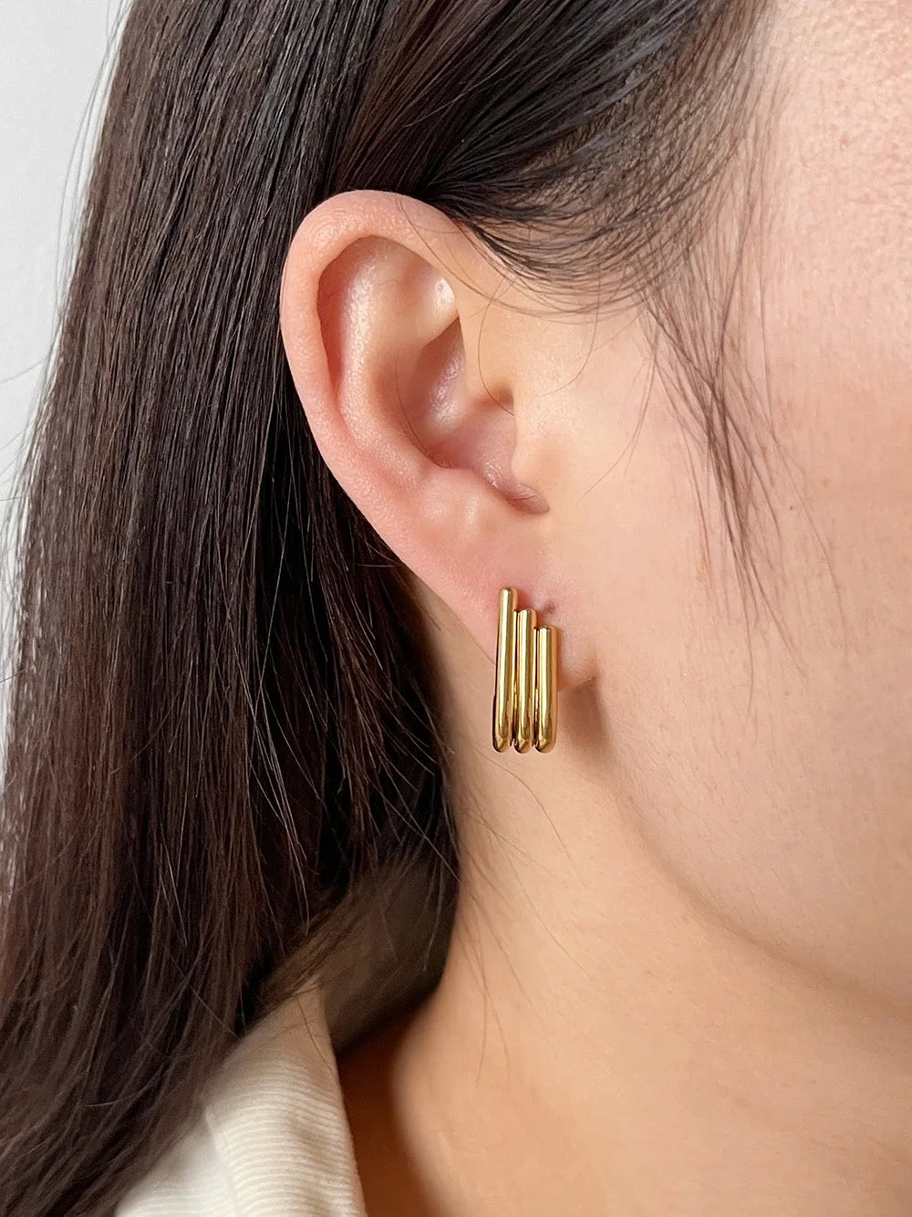 Yassi, Premium triple hoop earrings - Kreativ Studio