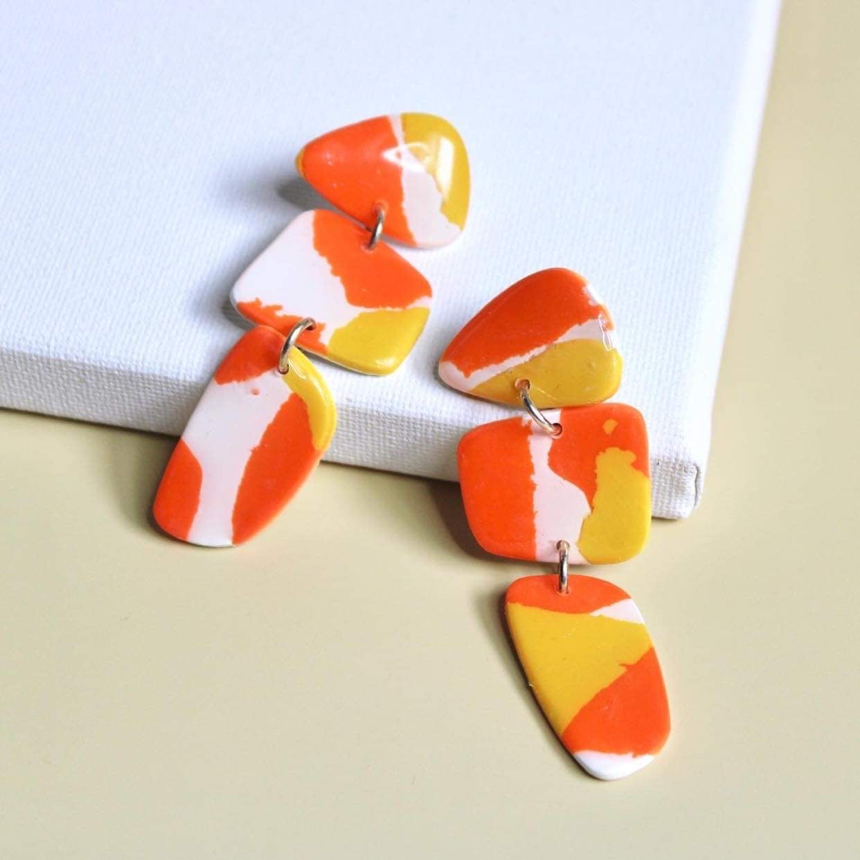 Mary, Handmade lightweight polymer clay earrings and sensitive skin friendly jewelry - Kreativ Studio