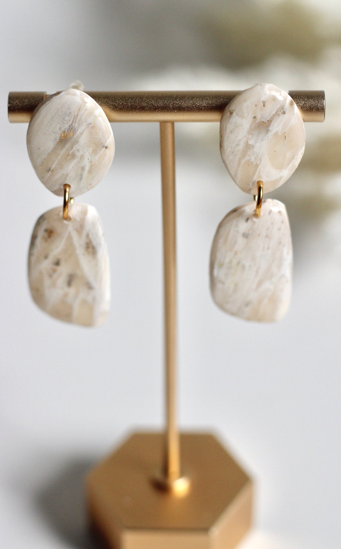 Ella, Handmade lightweight clay earrings and sensitive skin friendly jewelry