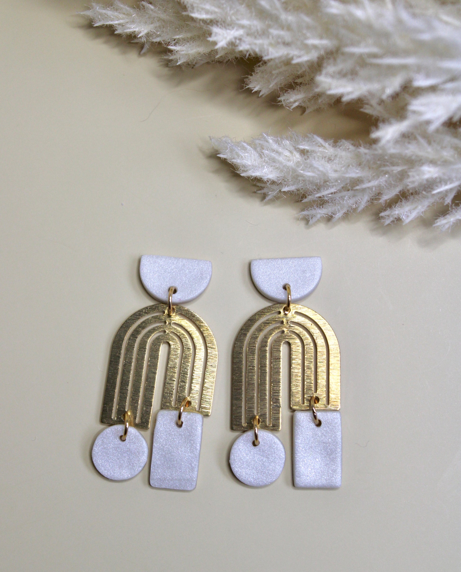 Emily, Handmade lightweight clay earrings and sensitive skin friendly jewelry - Kreativ Studio