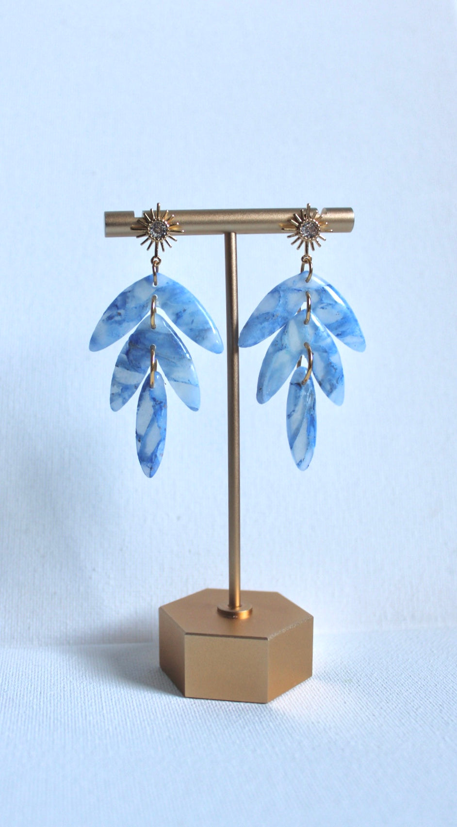 Aqua marble translucent earrings - Kreativ Studio